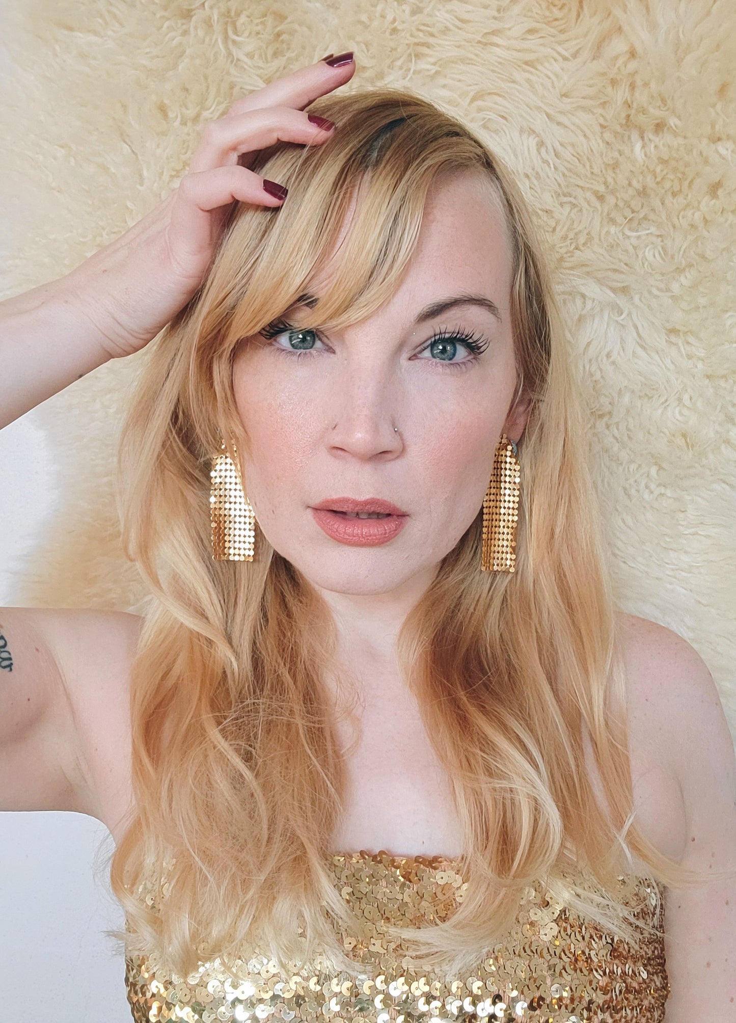 Small Shimmer Earrings in Gold