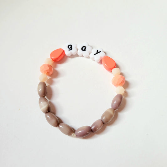 Hand Beaded Stretchy Bracelet 'Gay'