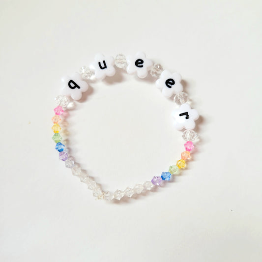 Hand Beaded Stretchy Bracelet 'Queer'