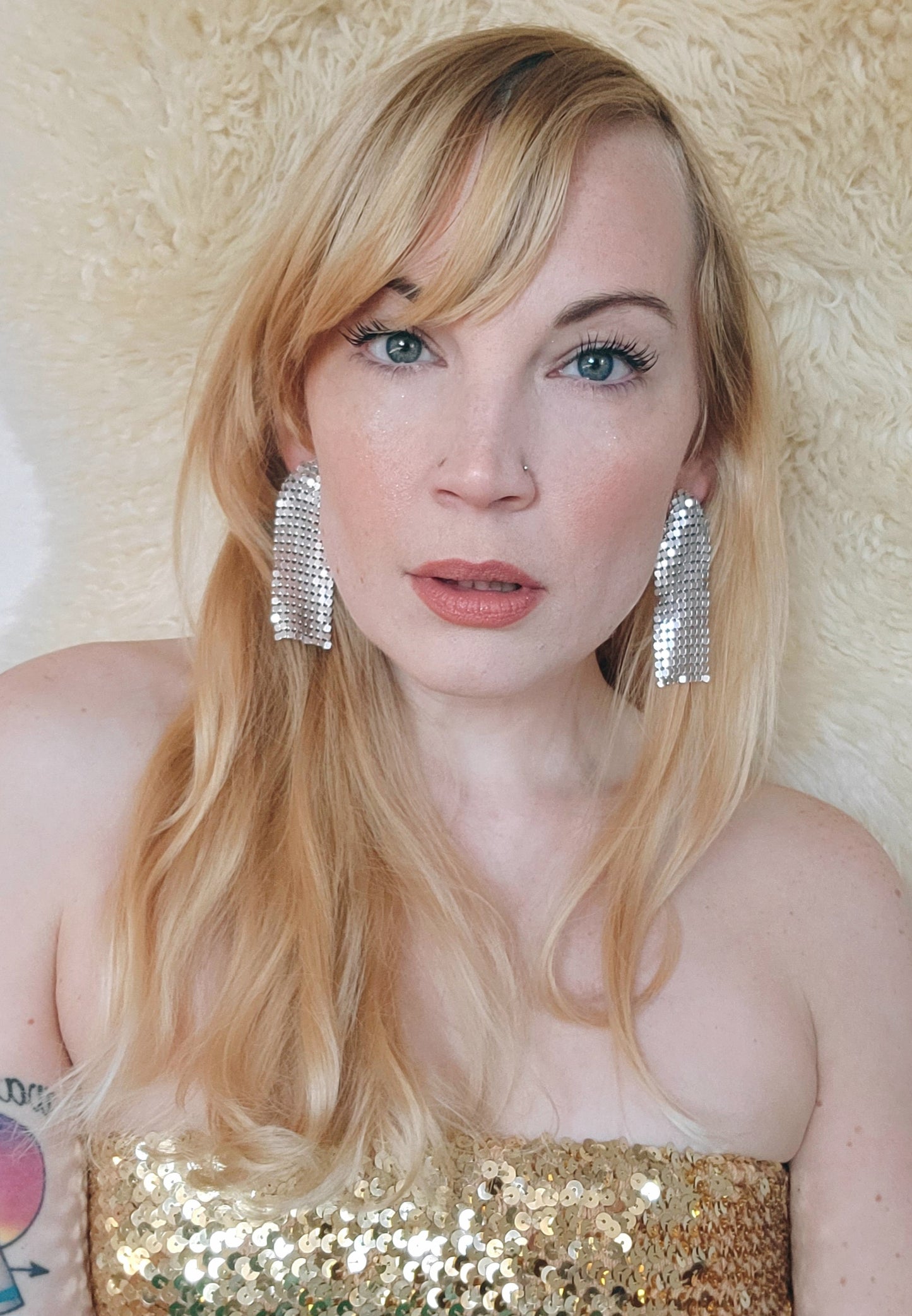 Small Shimmer Earrings in Silver