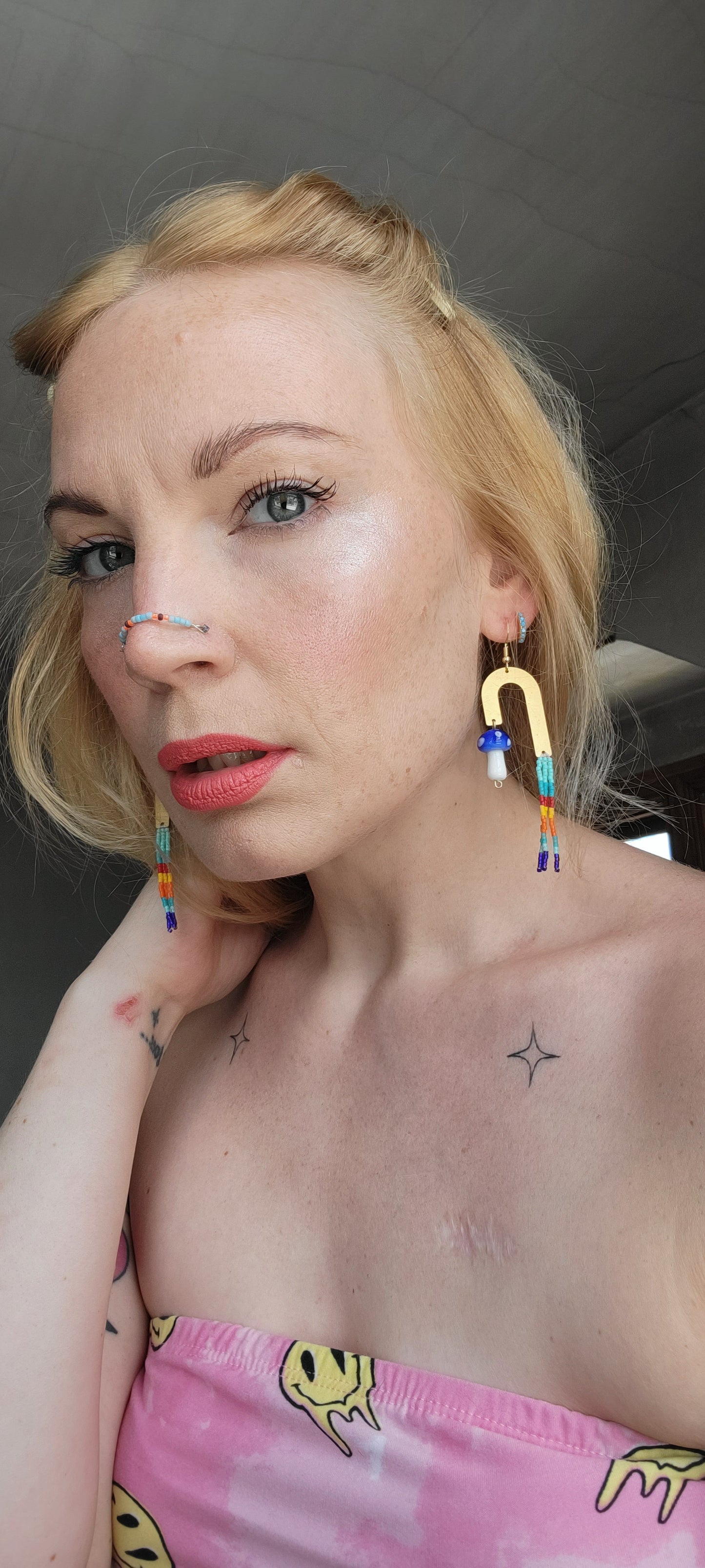 Mushie & Brass Rainbows in Cornflower Blue