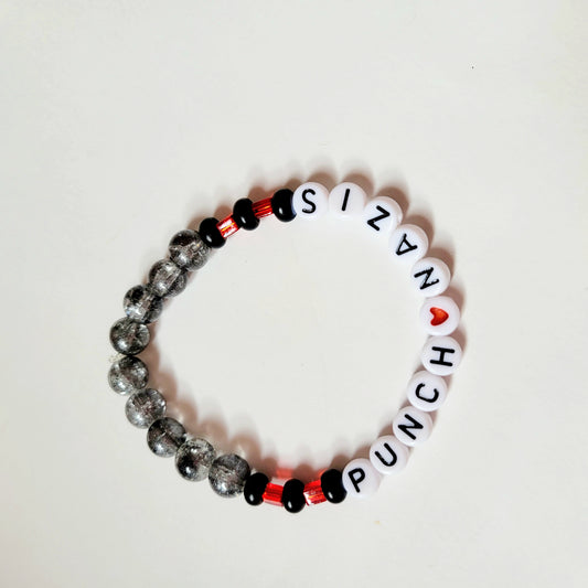 Hand Beaded Stretchy Bracelet 'Punch Nazis'
