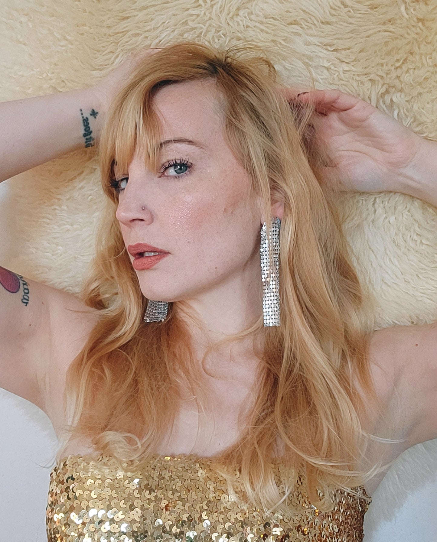 Medium Shimmer Earrings in Silver