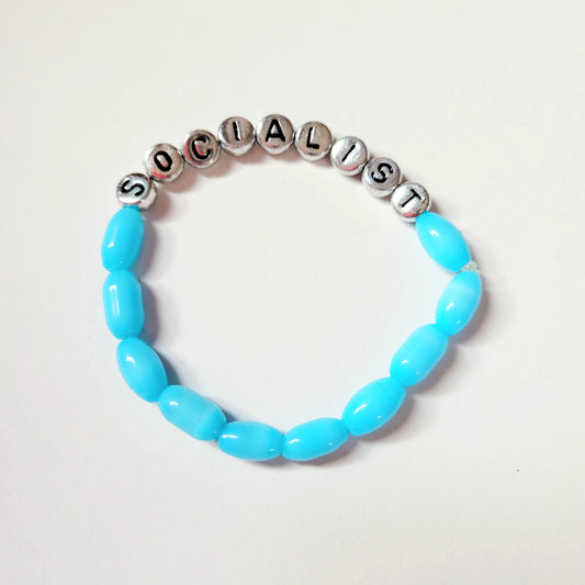 Hand Beaded Stretchy Bracelet 'Socialist'