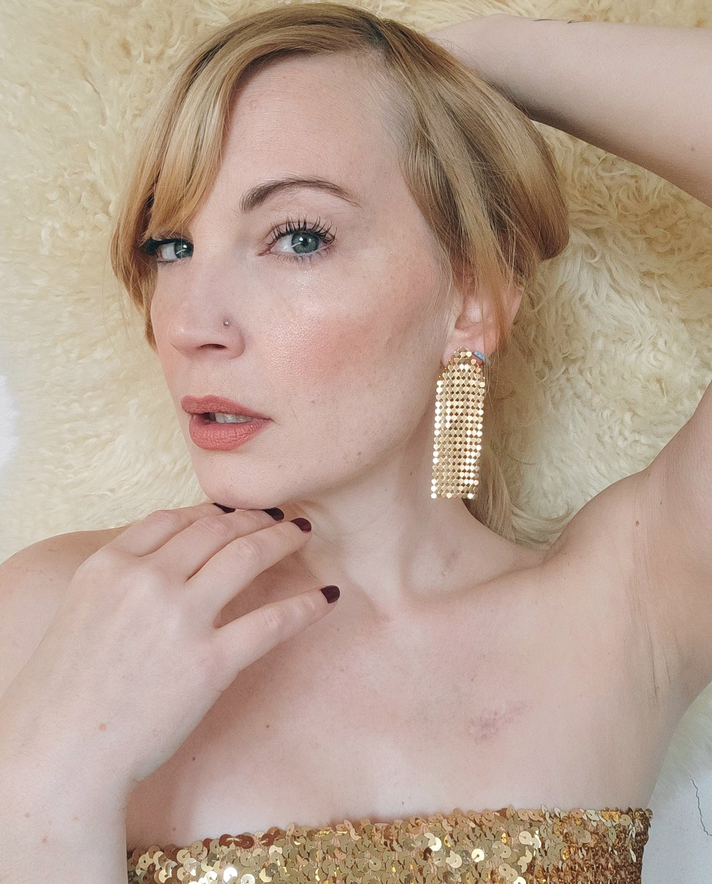 Small Shimmer Earrings in Gold