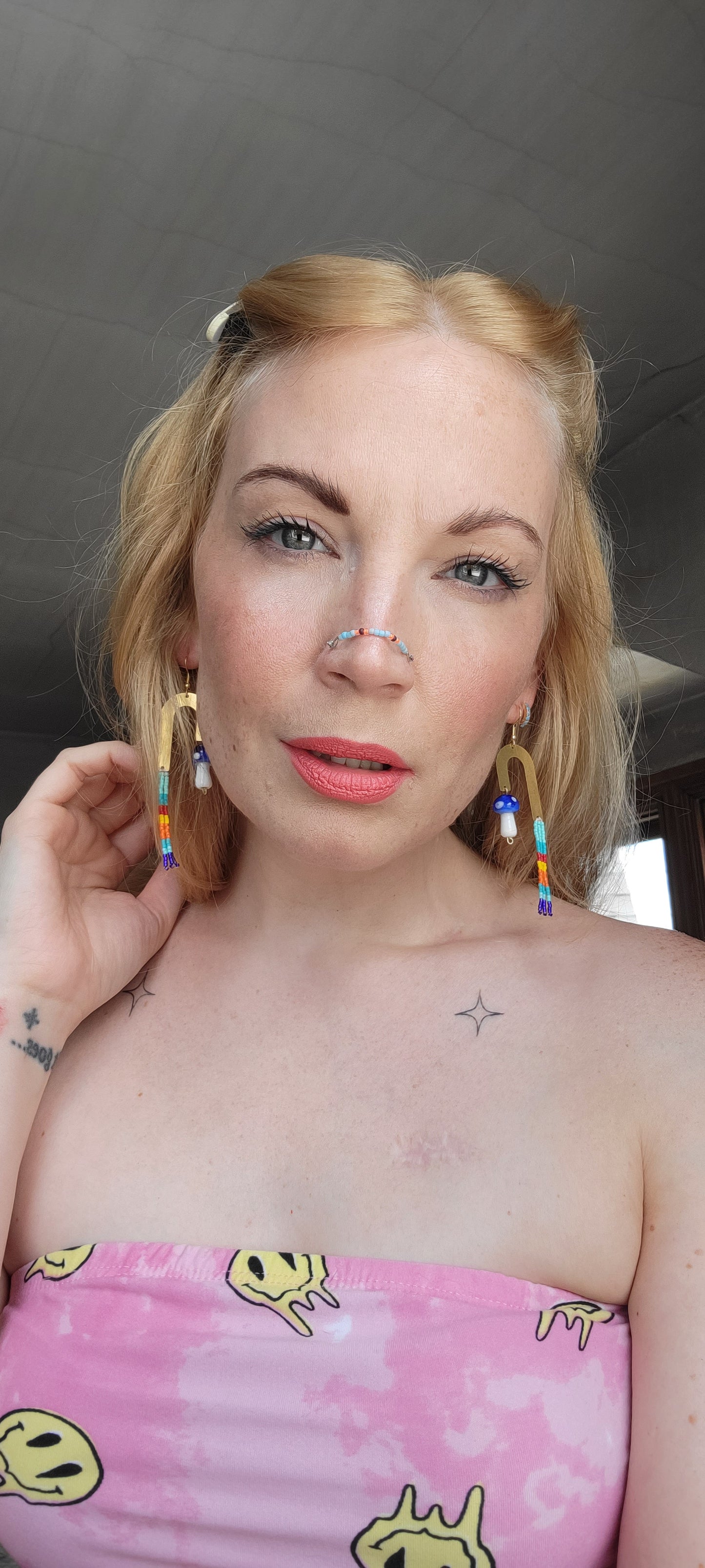 Mushie & Brass Rainbows in Cornflower Blue
