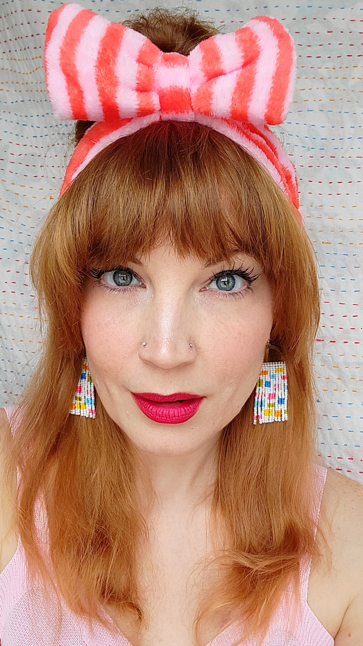 Color Swatch Earrings in White Confetti