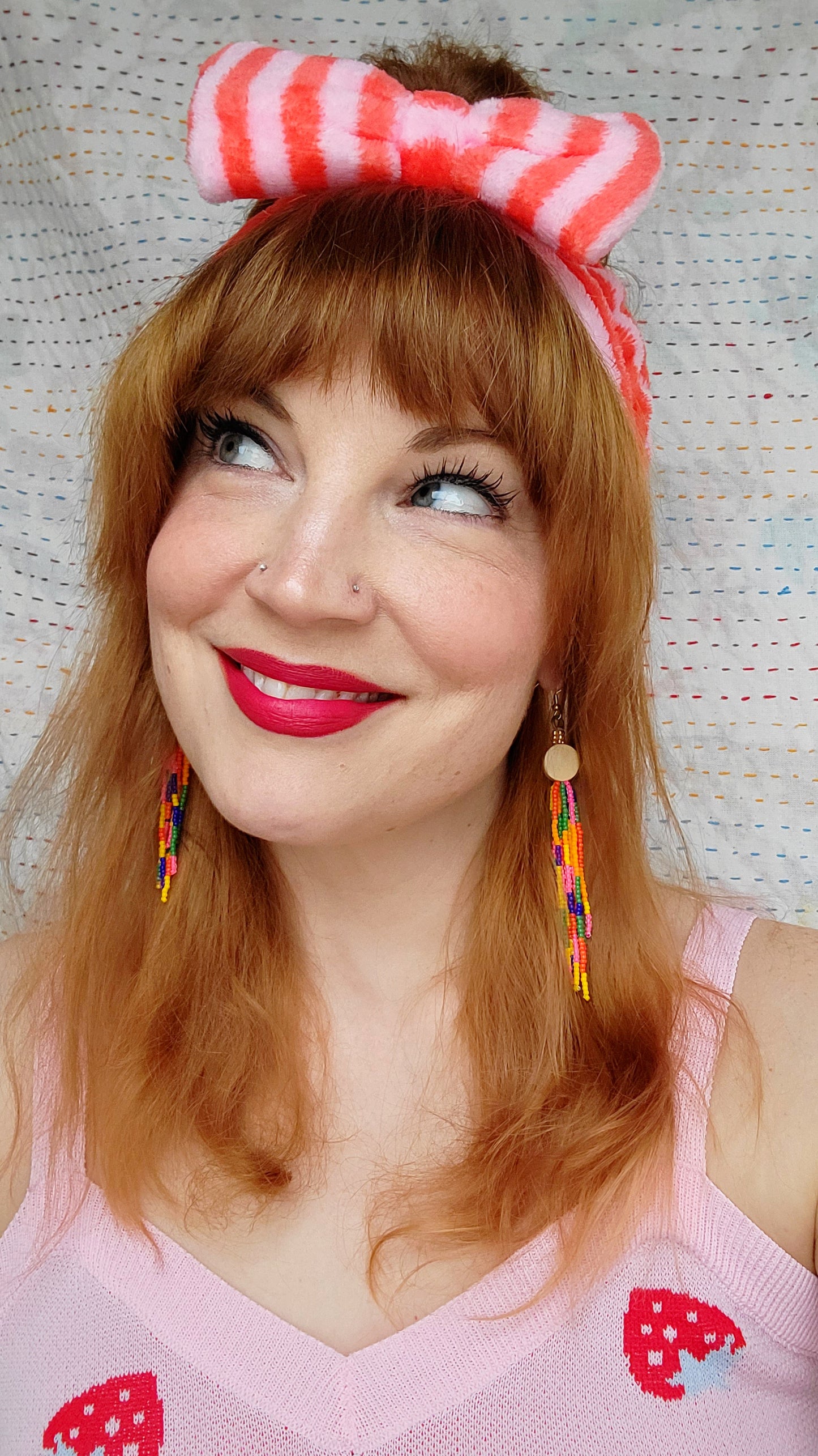 Short Candy Earrings in Heart Eyes