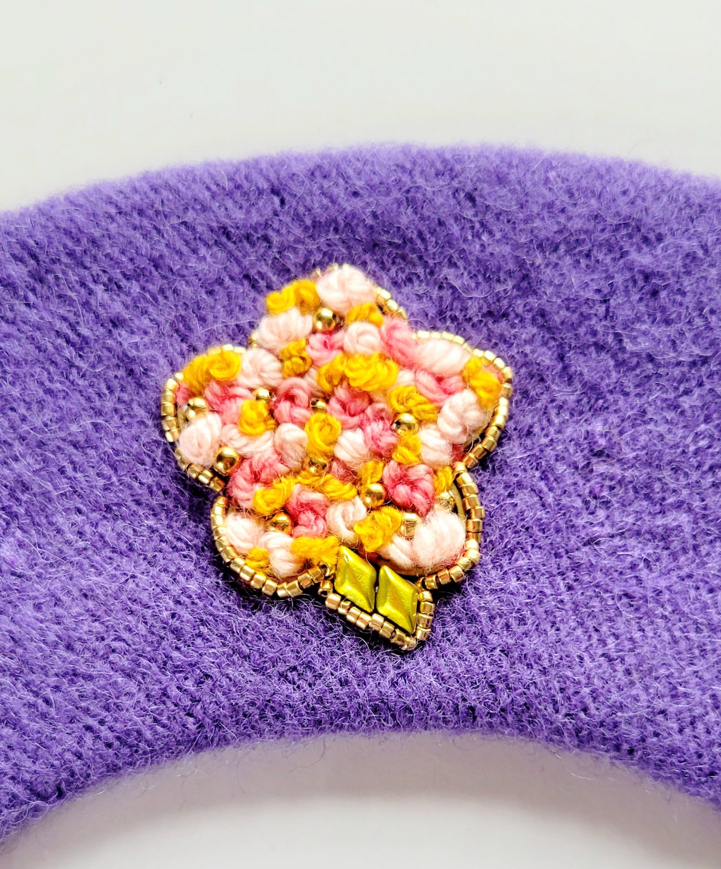 Beaded Beret in Hyacinth